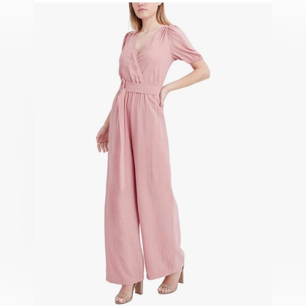 💕5 items for $50💕 NWT BCBG mauve belted short sleeve jumpsuit
